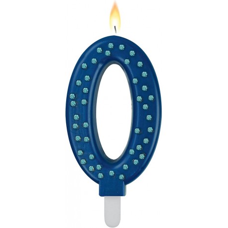 MAXI CAKE CANDLE - NUMBER 0 - BLUE