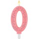 MAXI CAKE CANDLE - NUMBER 0 - PINK