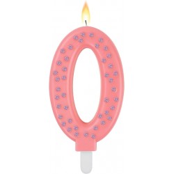 MAXI CAKE CANDLE - NUMBER 0 - PINK