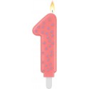 MAXI CAKE CANDLE - NUMBER 1 - PINK