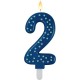 MAXI CAKE CANDLE - NUMBER 2 - BLUE