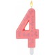 MAXI CAKE CANDLE - NUMBER 4 - PINK