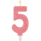 MAXI CAKE CANDLE - NUMBER 5 - PINK