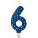 MAXI CAKE CANDLE - NUMBER 6 - BLUE
