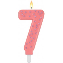 MAXI CAKE CANDLE - NUMBER 7 - PINK