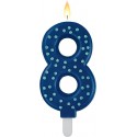 MAXI CAKE CANDLE - NUMBER 8 - BLUE
