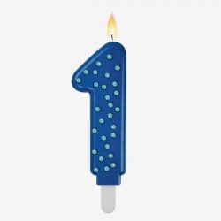 MAXI CAKE CANDLE - NUMBER 1 - BLUE