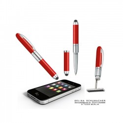 Penna Timbro Rossa 3 Righe Preinchiostrato Heri 4374 - Personalizzabile 33x8,7 mm