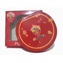 Porta cd dvd As Roma 20 posti in latta con zip 15x14 cm con stemma in rilievo colore rosso o arancione