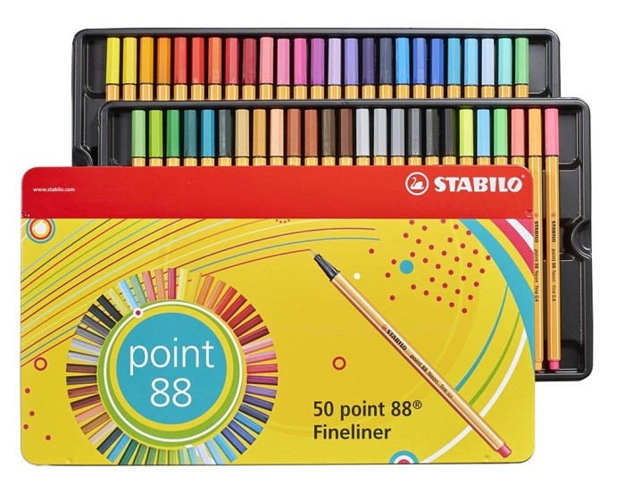Confezione 6 penne colorate Fineliner Point 88
