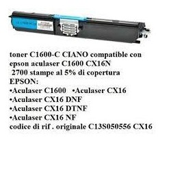 TONER EPSON C1600 CIANO RIGENERATO NO OEM C13S050556