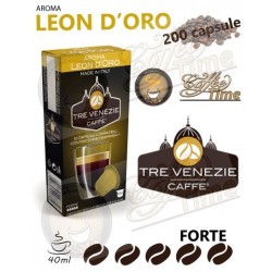 200 CAPSULE CAFFE' TRE VENEZIE NESPRESSO LEON D'ORO FORTE