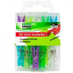 20 Mini Mollette Fluo Neon 35mm Lebez