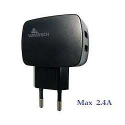 CARICATORE DA RETE MAX2.4A USB X 2 WIMITECH